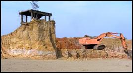 large excavator in mine